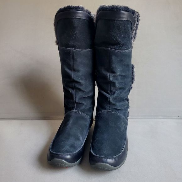 The North Face Josie II Black Suede Faux Fur Tall Boots Women’s 7 Primaloft 200 - Picture 2 of 14